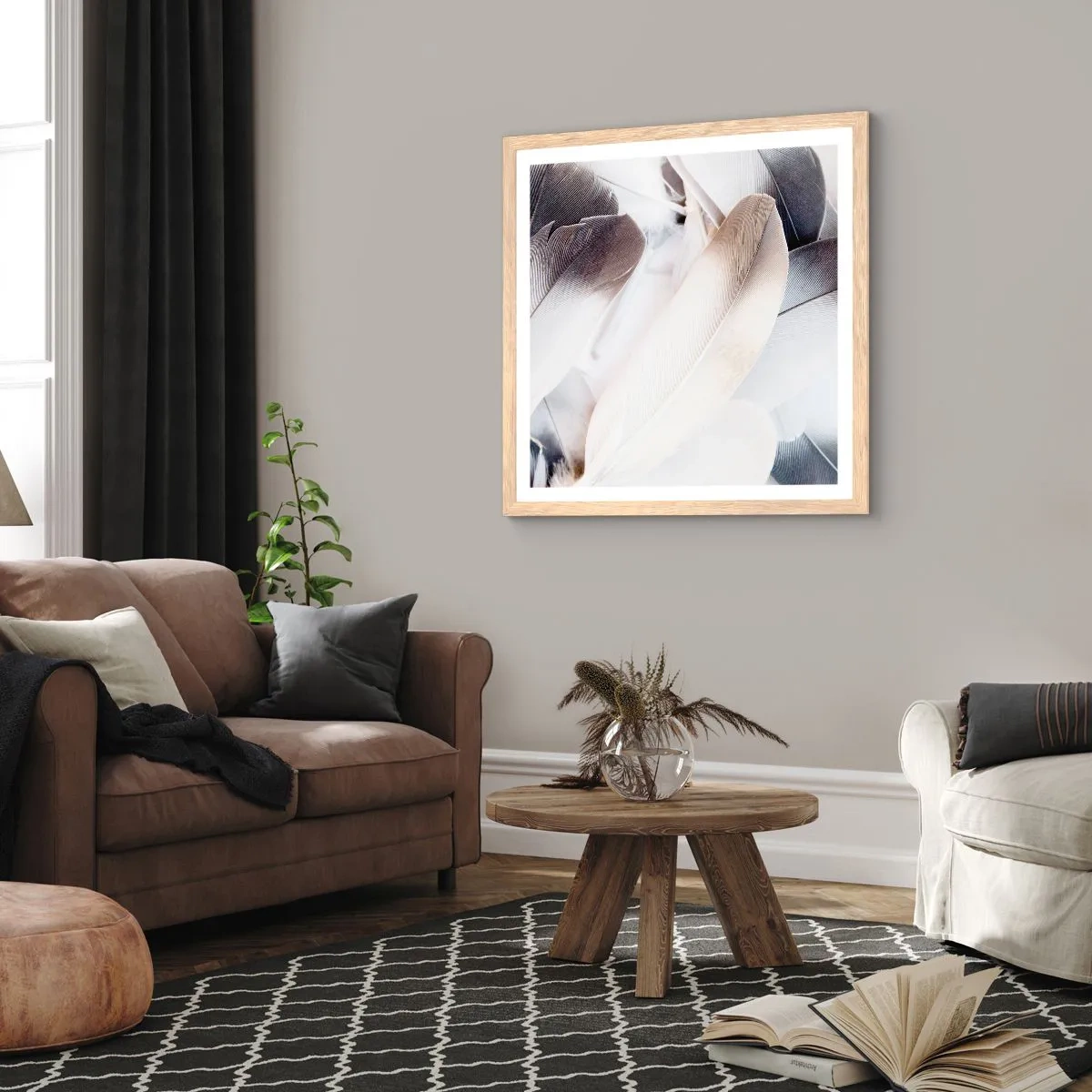 Póster en marco roble claro - Casi angelical - 50x50 cm