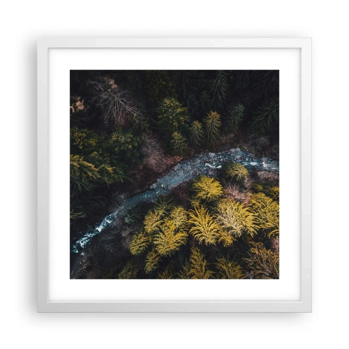 Póster en marco blanco - Rápido, cada vez más rápido - 40x40 cm