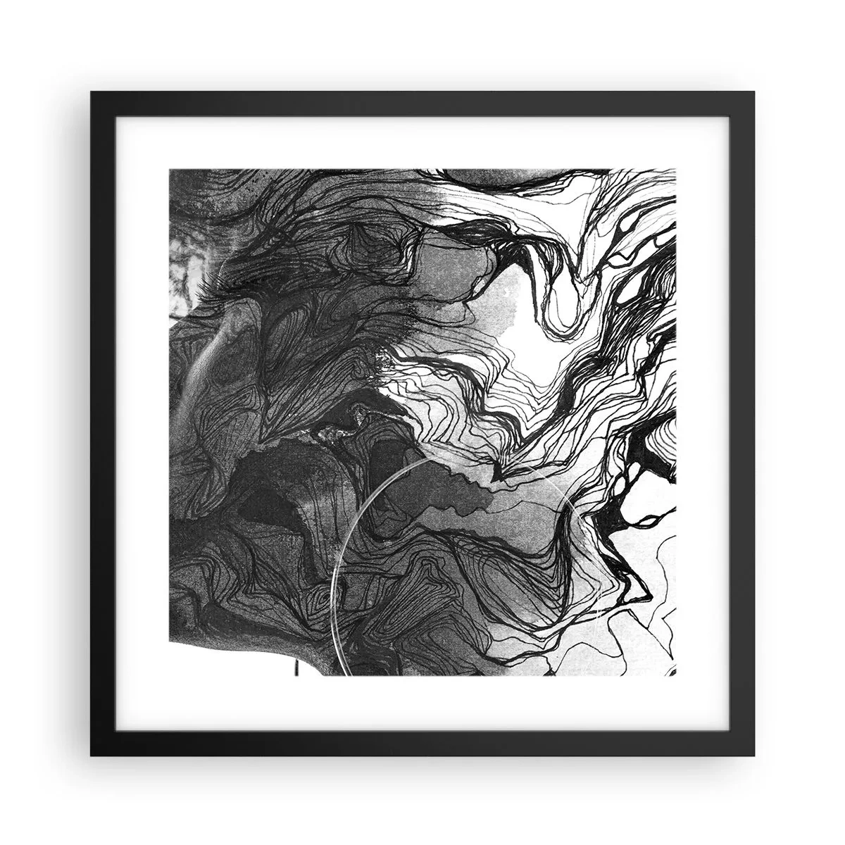 Póster en marco negro - Enredada en sueños - 40x40 cm