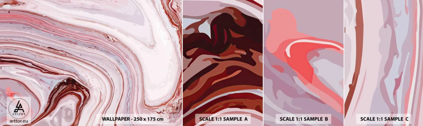 Muestra de fotomural autoadhesivo Deluxe Sticker - Cambio de dirección - Abstracción, Pedazo, Patrón moderno - 100x30 cm