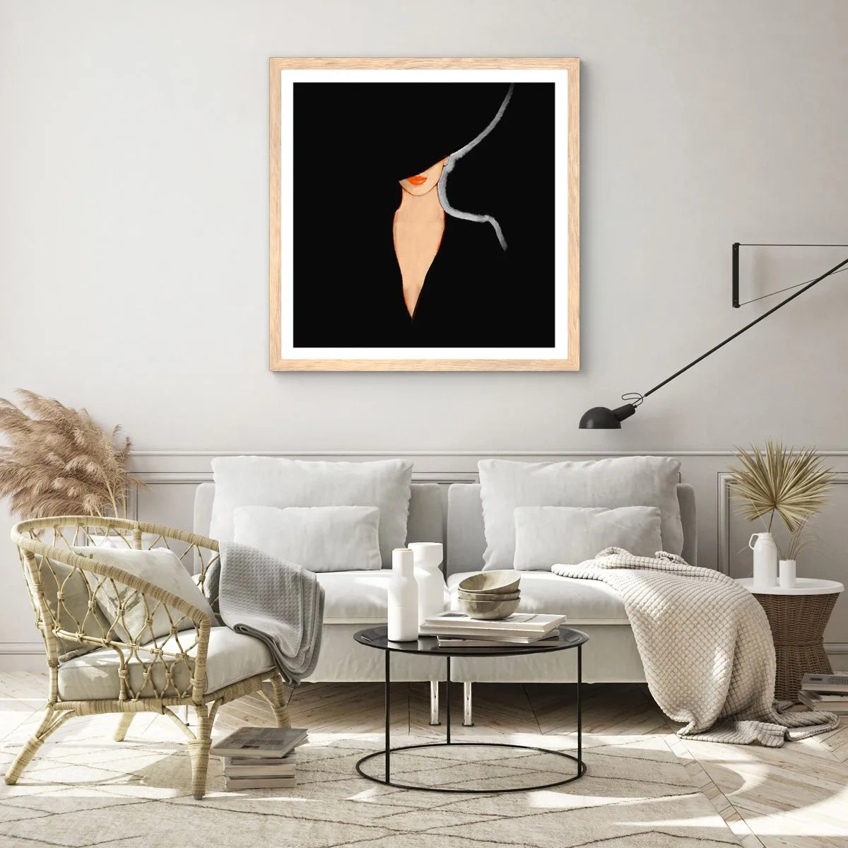 Póster en marco roble claro - Elegancia y estilo - 60x60 cm