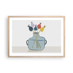 Póster en marco roble claro - Como una semilla de amapola - 70x50 cm