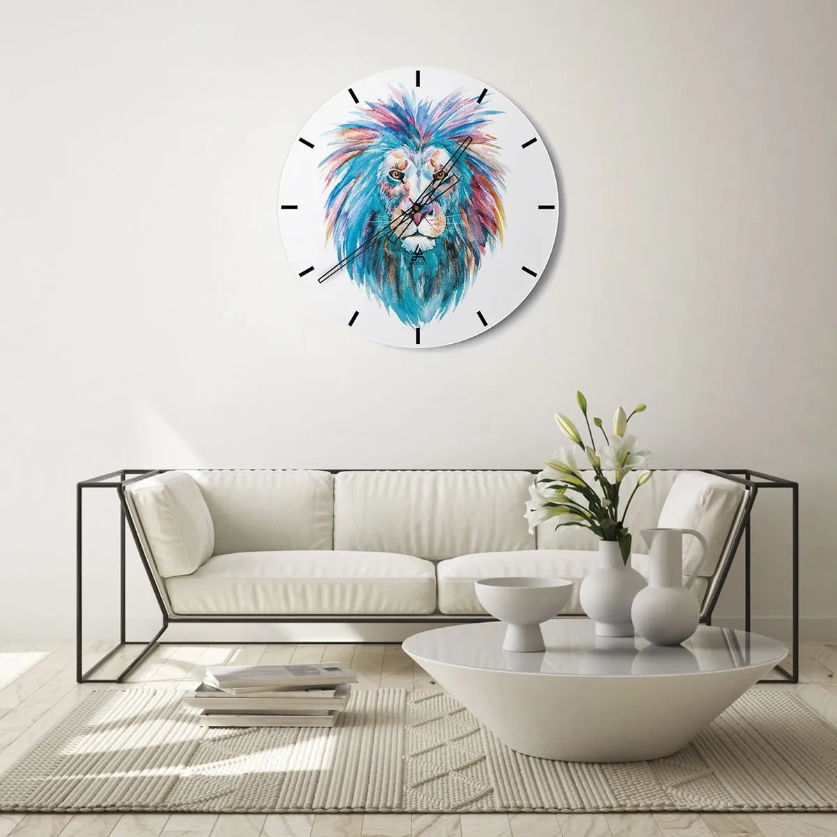 Reloj de pared - Reloj de vidrio - Aura electrizante - 30x30 cm