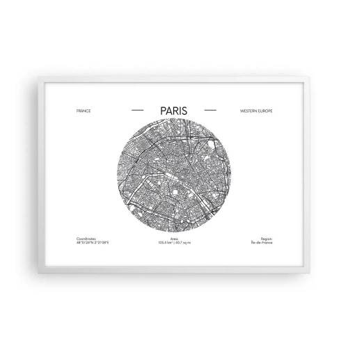 Póster en marco blanco - Anatomía de París - 70x50 cm
