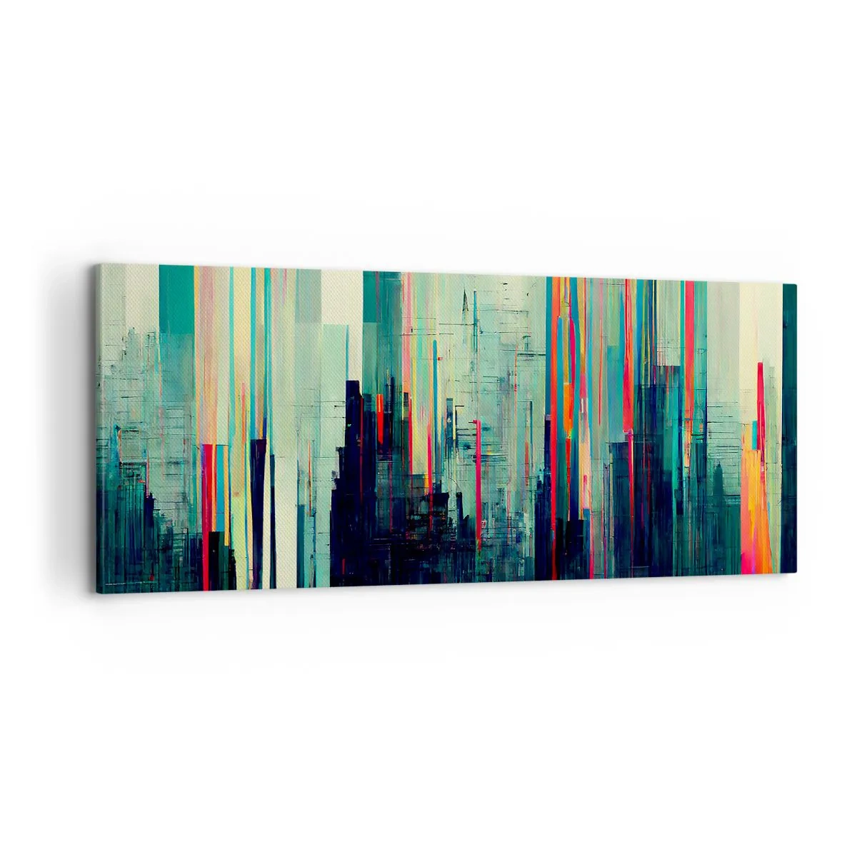 Cuadro sobre lienzo - Impresión de Imagen - Ciudad futurista - 100x40 cm