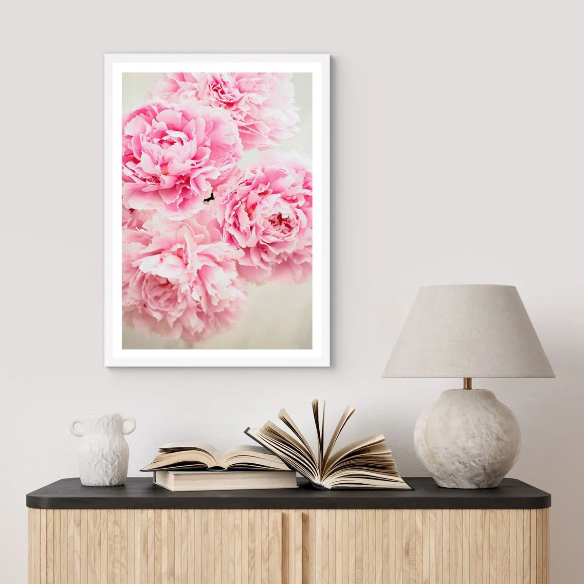 Póster en marco blanco - En el esplendor del rosa - 50x70 cm