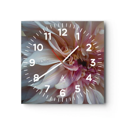 Reloj de pared - Reloj de vidrio - Frescura floreciente - 40x40 cm