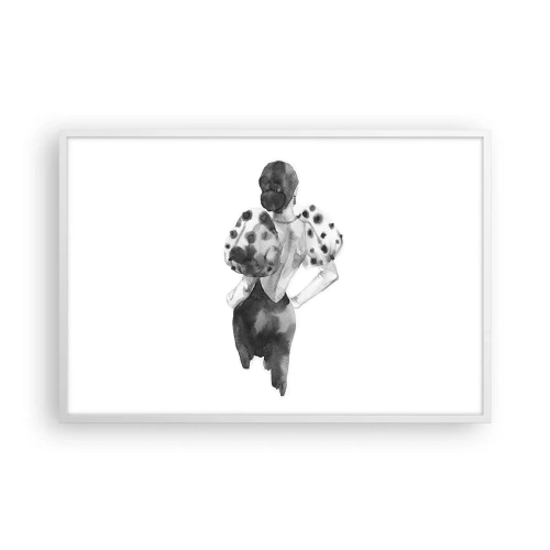 Póster en marco blanco - Pasa justo por aquí - 91x61 cm