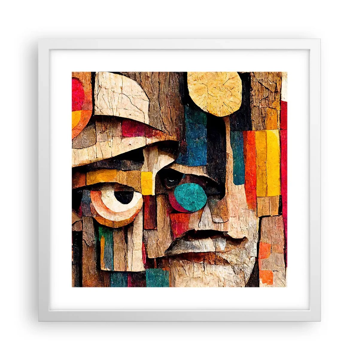 Póster en marco blanco - Te veo... - 40x40 cm