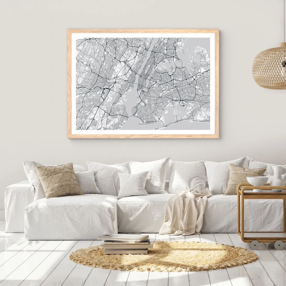 Póster en marco roble claro - Anatomía de una metrópolis - 70x50 cm