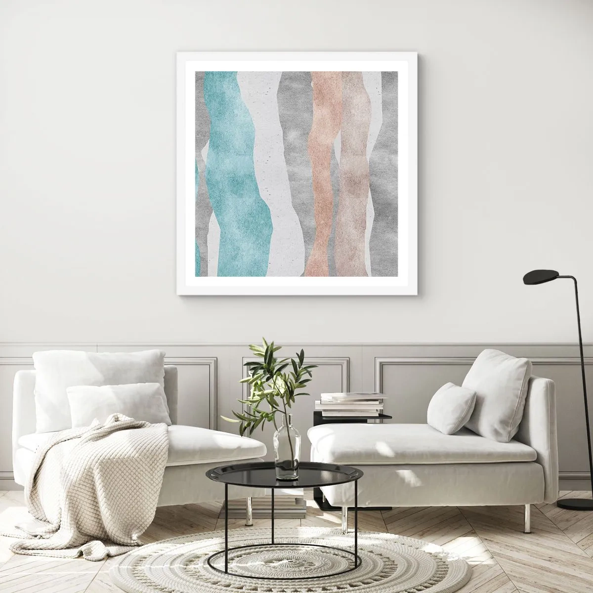 Póster en marco blanco - Un estudio de la cercanía - 50x50 cm