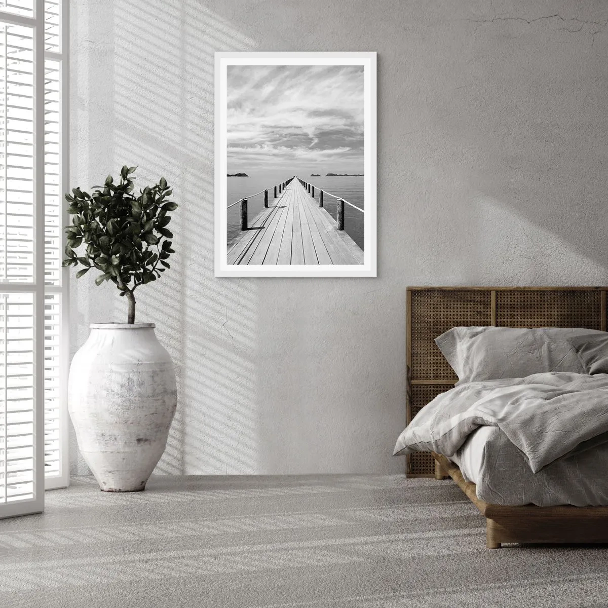 Póster en marco blanco - Hora de viajar - 50x70 cm