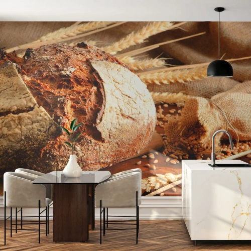 Fotomural Autadhesivo Deluxe Sticker - Apetitoso, fragante, crujiente - Pan, Grano de trigo, Gastronomía - 350x256 cm