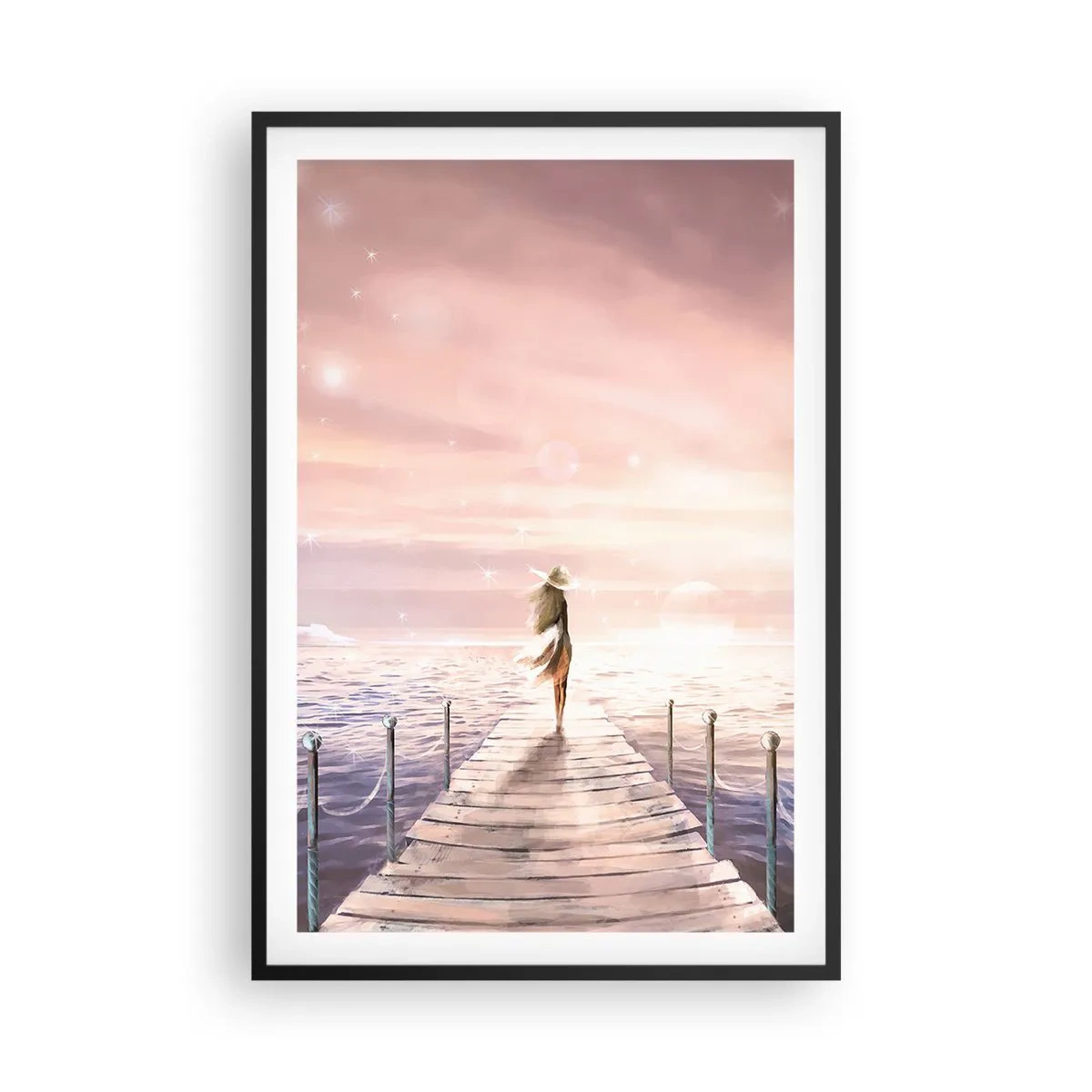 Póster en marco negro - A la luz de un sueño - 61x91 cm