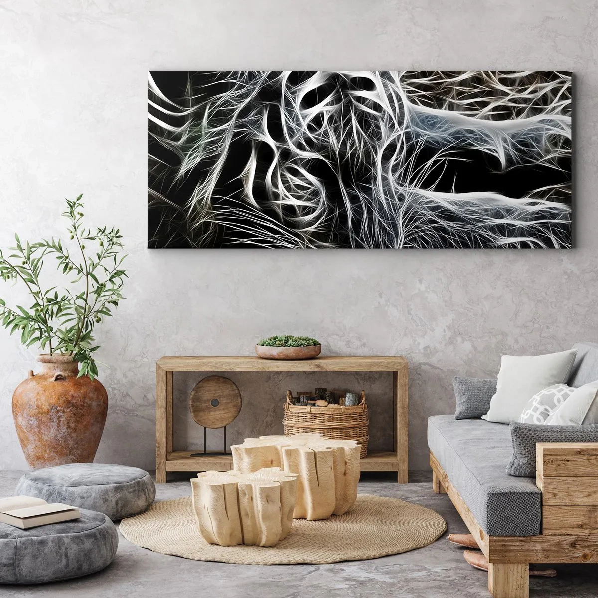 Cuadro sobre lienzo - Impresión de Imagen - Un estudio sobre la ligereza felina - 100x40 cm