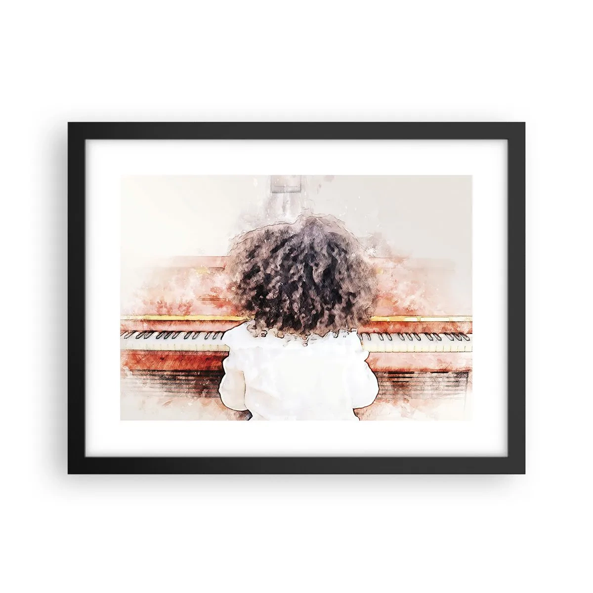 Póster en marco negro - Descubriendo un mundo nuevo - 40x30 cm