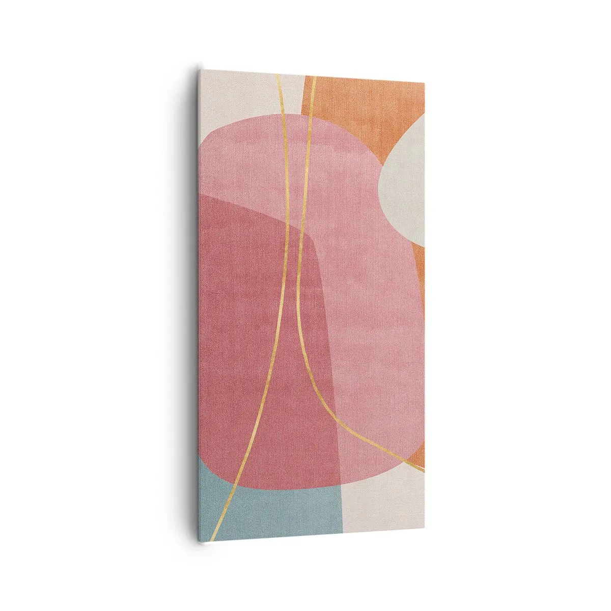 Cuadro sobre lienzo - Impresión de Imagen - Composición en pastel con hilos de oro - 65x120 cm