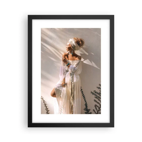Póster en marco negro - El sol y la joven - 30x40 cm