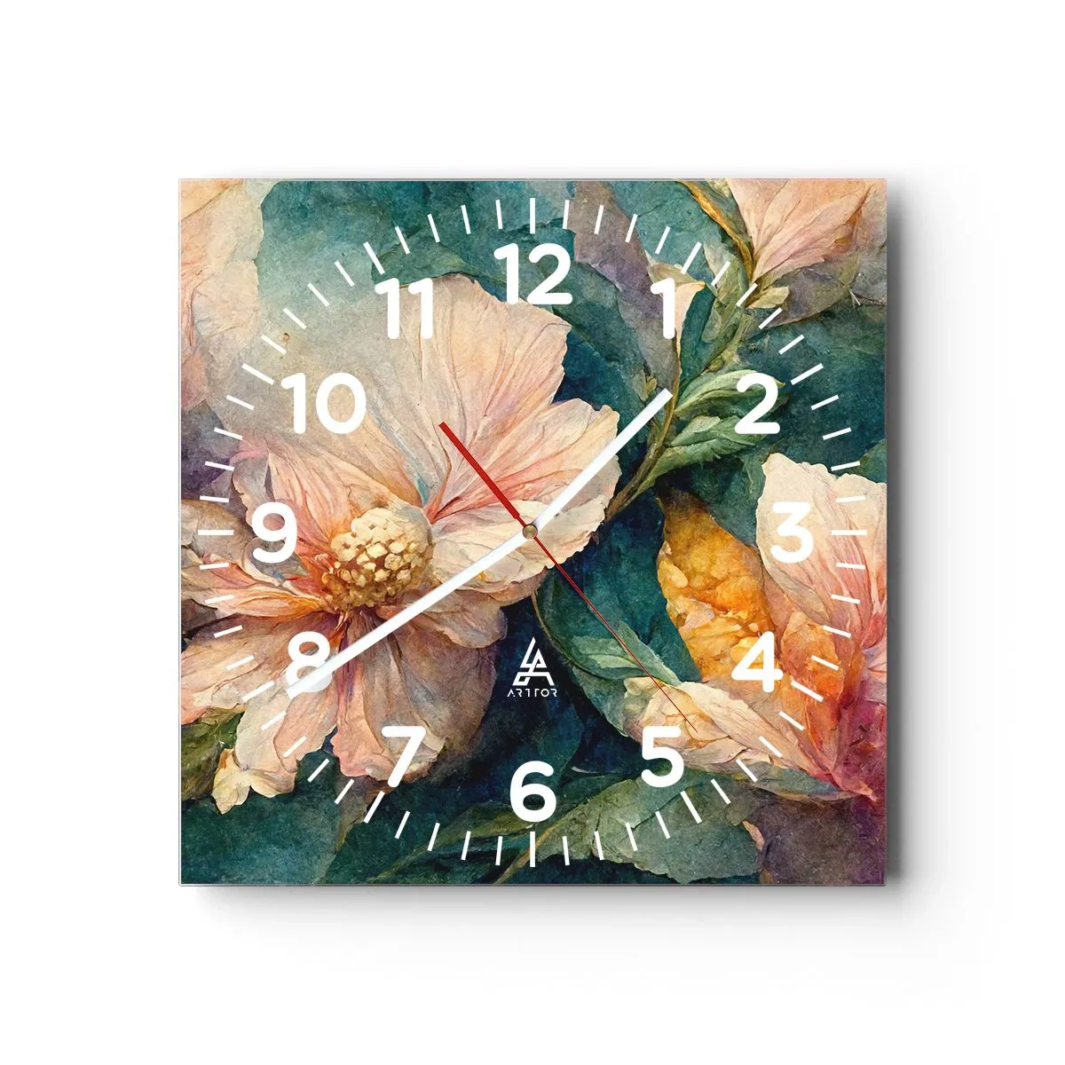 Reloj de pared - Reloj de vidrio - La sutileza misma - 40x40 cm
