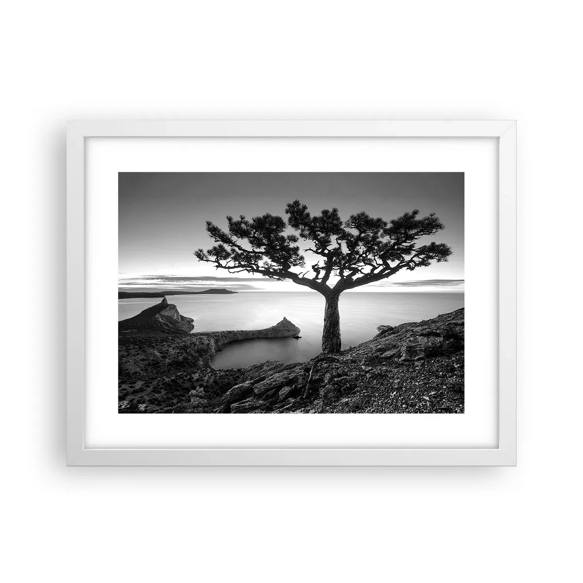 Póster en marco blanco - Calma hasta el horizonte - 40x30 cm