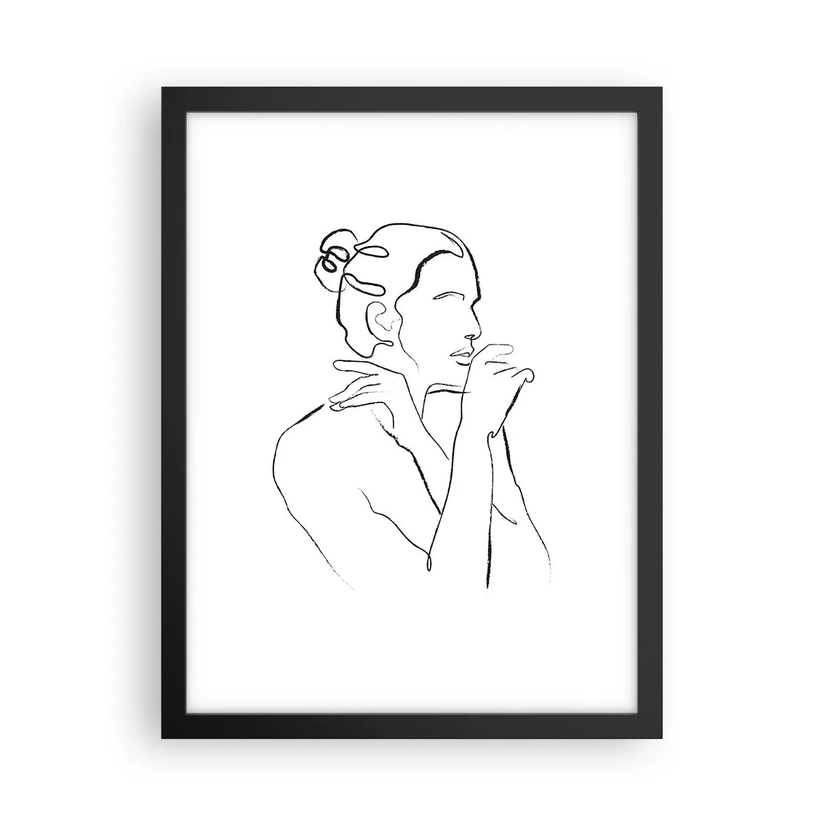 Póster en marco negro - Desnudo: un misterio sensual - 30x40 cm