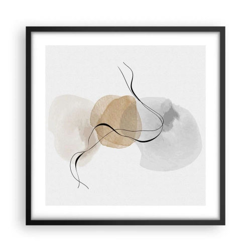 Póster en marco negro - Pompas de aire - 50x50 cm