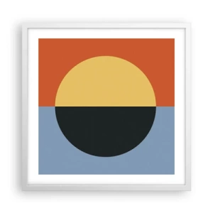 Póster en marco blanco - Una composición de calidez y frescura - 50x50 cm