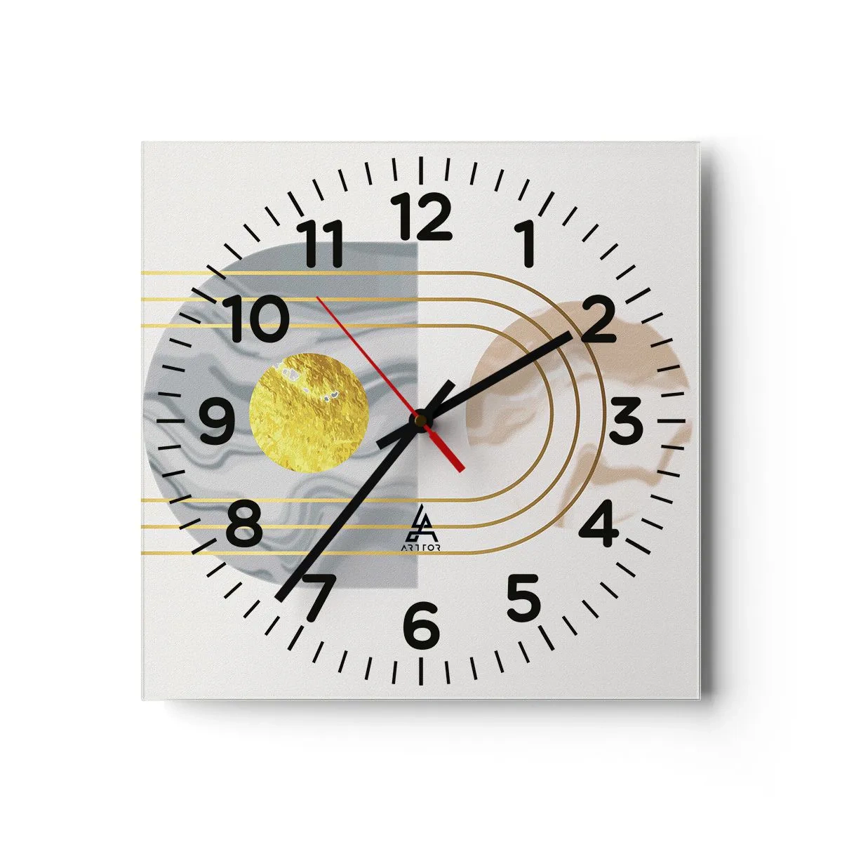 Reloj de pared - Reloj de vidrio - Brillo y resplandor - 30x30 cm