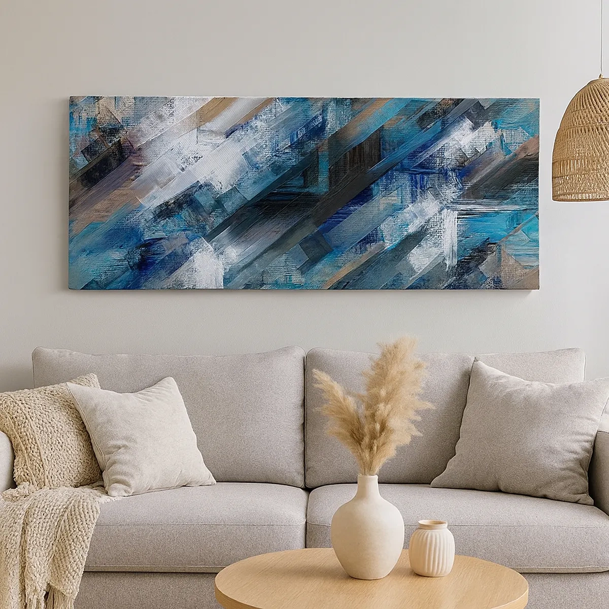 Cuadro sobre lienzo - Impresión de Imagen - En una inclinación azul - 30x30 cm