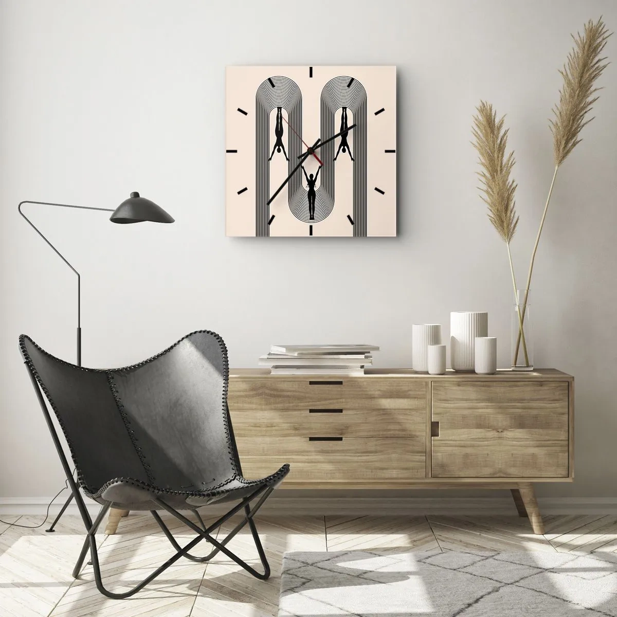 Reloj de pared - Reloj de vidrio - Al revés, o no - 30x30 cm