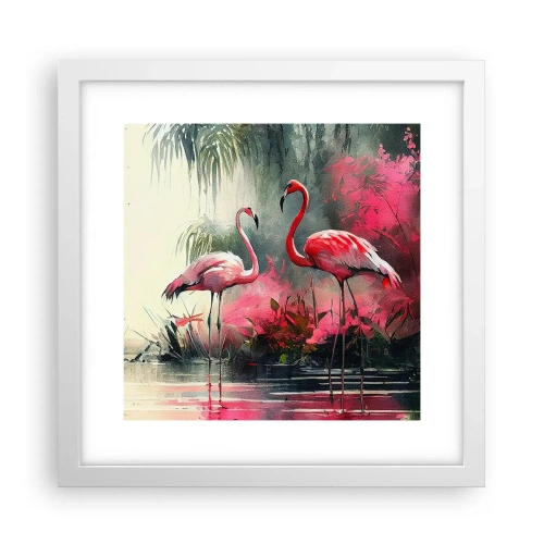 Póster en marco blanco - Una lección de encanto natural - 30x30 cm