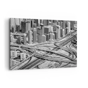Cuadro sobre lienzo - Impresión de Imagen - Una vista aérea de Dubái - 120x80cm - Dubái: la ciudad imposible - Decoración de pared moderna para salón y dormitorio ARTTOR