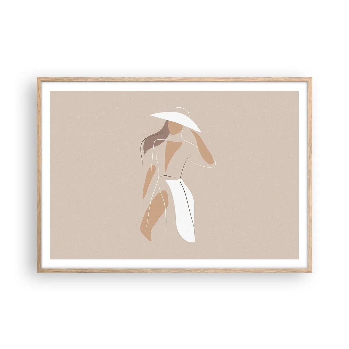 Póster en marco roble claro - La moda es alegría - 100x70 cm