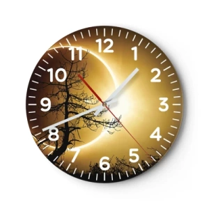 Reloj de pared - Reloj de vidrio - Eclipse total - 40x40 cm