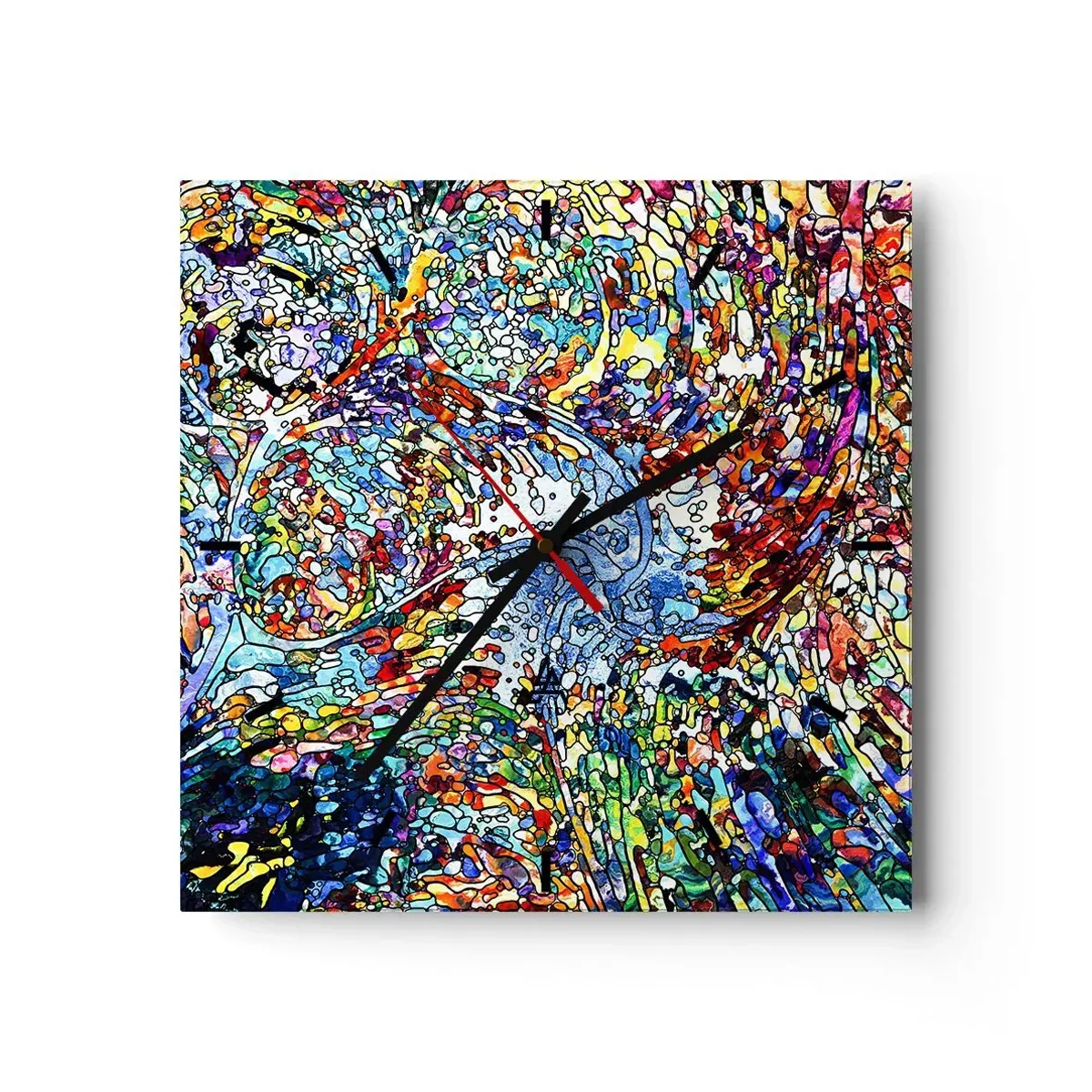 Reloj de pared - Reloj de vidrio - Vidriera - 40x40 cm