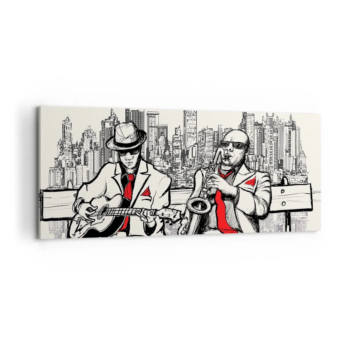 Cuadro sobre lienzo - Impresión de Imagen - Improvisación en Nueva York - 100x40 cm