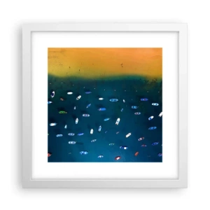 Póster en marco blanco - Un juego de vacaciones - 30x30 cm