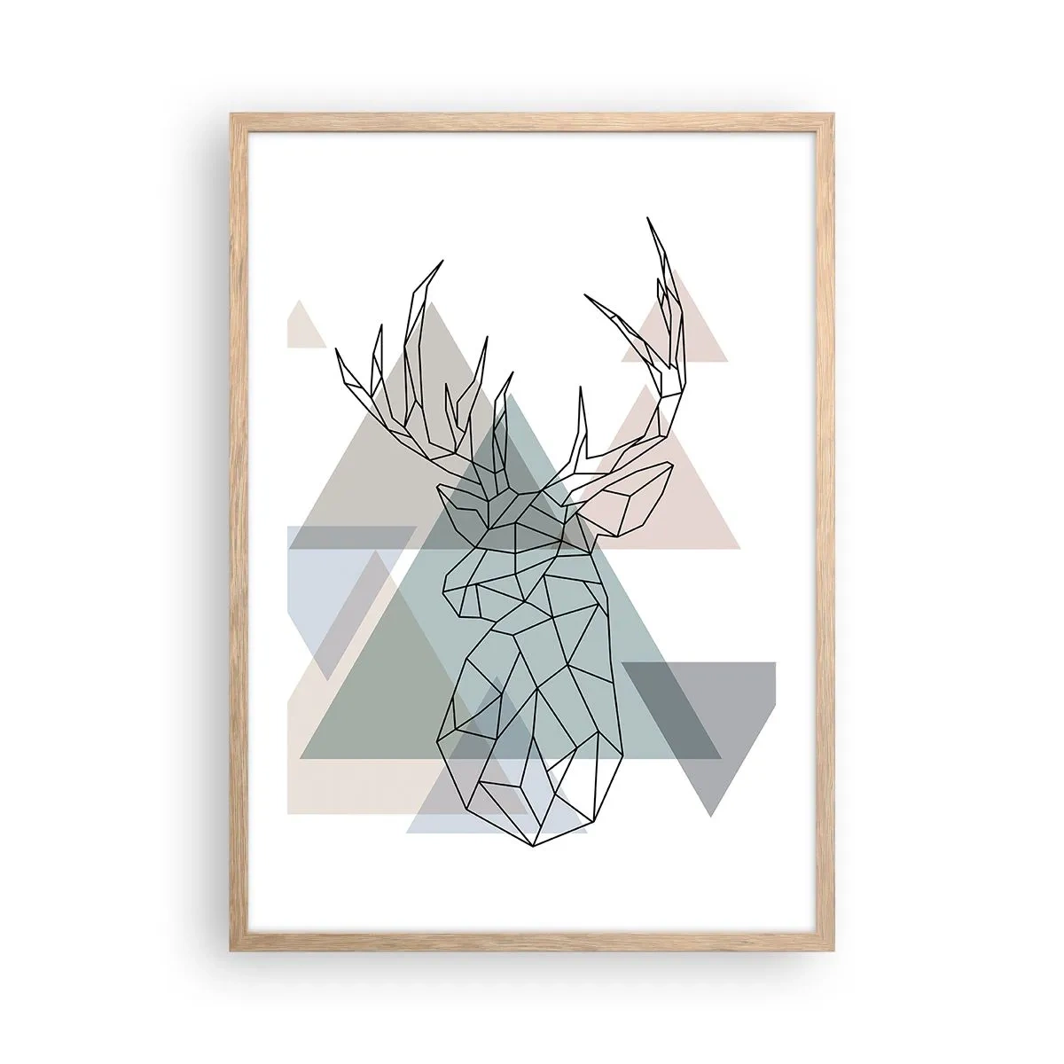 Póster en marco roble claro - En un bosque geométrico - 50x70 cm