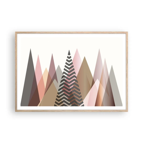 Póster en marco roble claro - Una visión piramidal - 100x70 cm