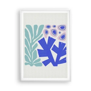 Póster en marco blanco - Jardín submarino - 70x100 cm