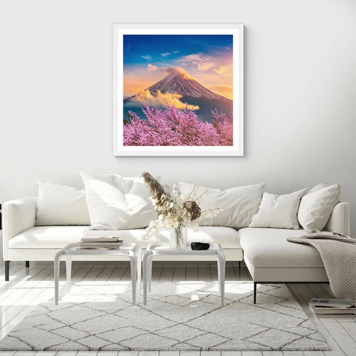 Póster en marco blanco - La santidad japonesa - 40x40 cm