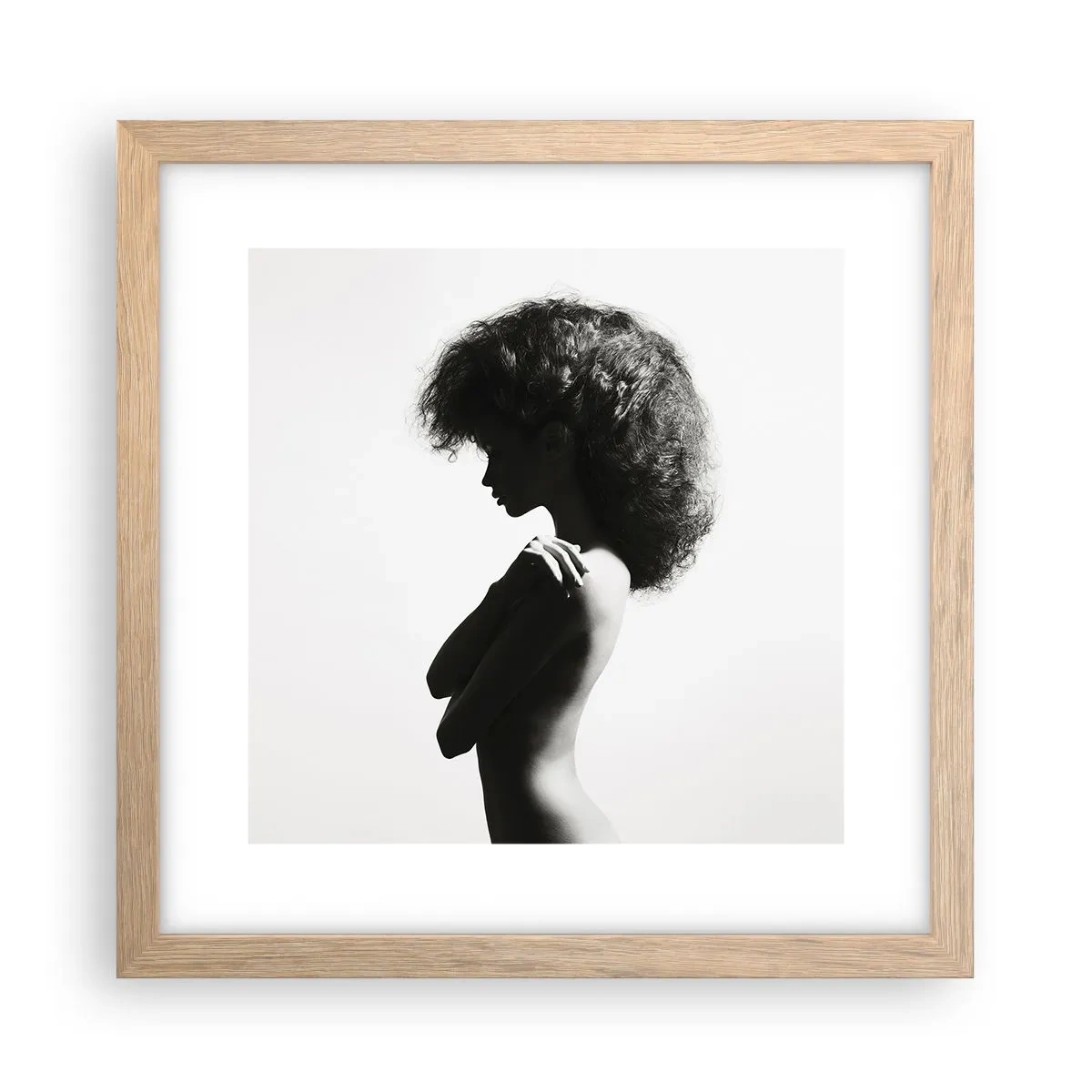 Póster en marco roble claro - Como una flor en un tallo delgado - 30x30 cm
