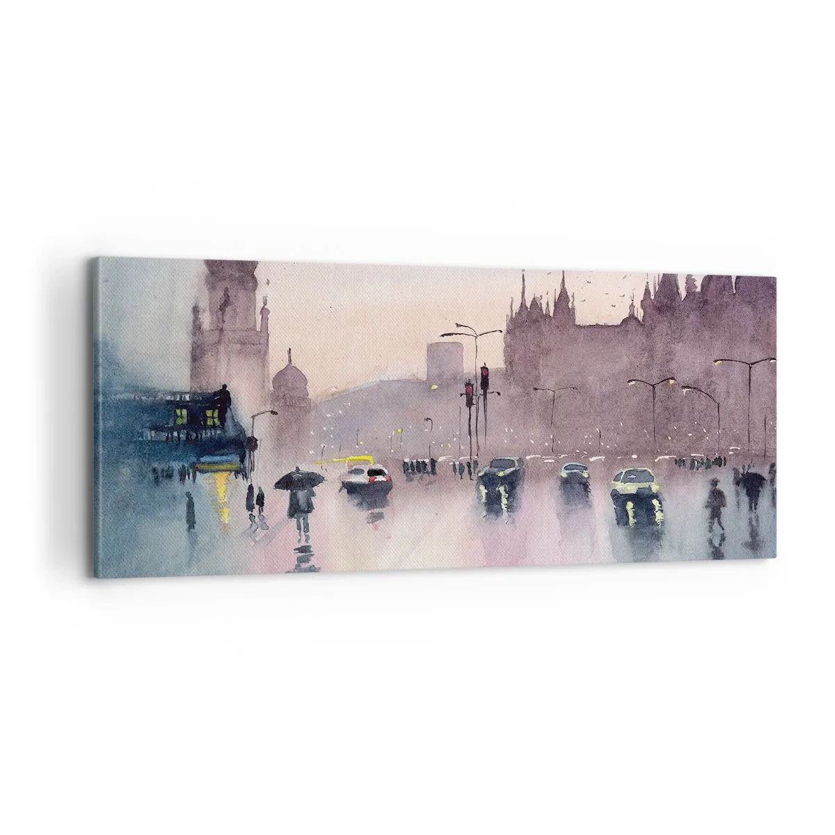 Cuadro sobre lienzo - Impresión de Imagen - En una niebla lluviosa - 100x40 cm