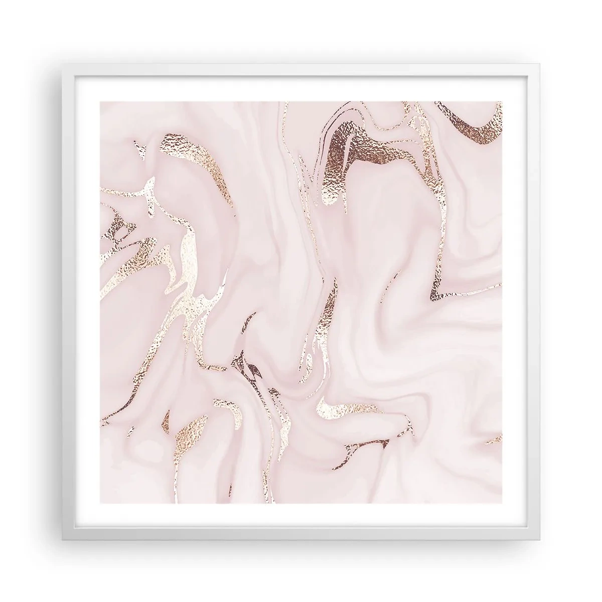 Póster en marco blanco - En rosa - 60x60 cm