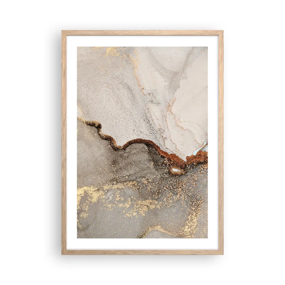 Póster en marco roble claro - En la frontera de los colores - 50x70 cm