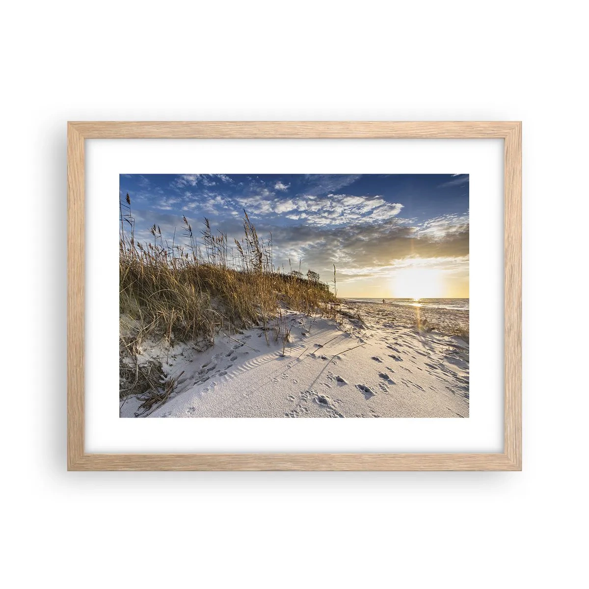 Póster en marco roble claro - Invitación a un paseo - 40x30 cm