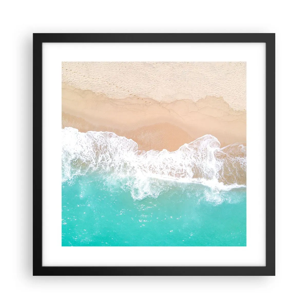 Póster en marco negro - Un toque acariciador - 40x40 cm