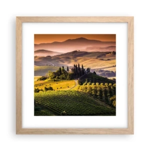 Póster en marco roble claro - Paisaje toscano - 30x30 cm
