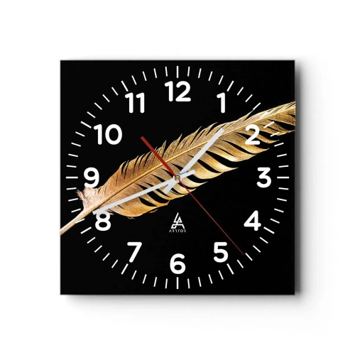 Reloj de pared - Reloj de vidrio - Pluma de alta calidad - 30x30 cm