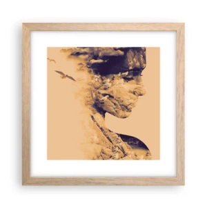 Póster en marco roble claro - Hermosa por naturaleza - 30x30 cm